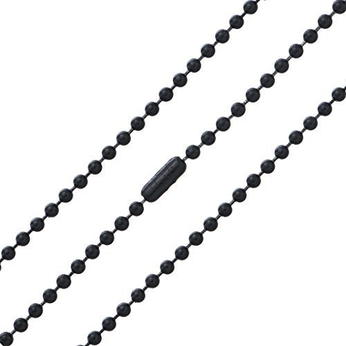 bouti1583 Black Oxide Stainless Steel Ball Chain Necklace - 3.2mm, 29.5" - Image 1