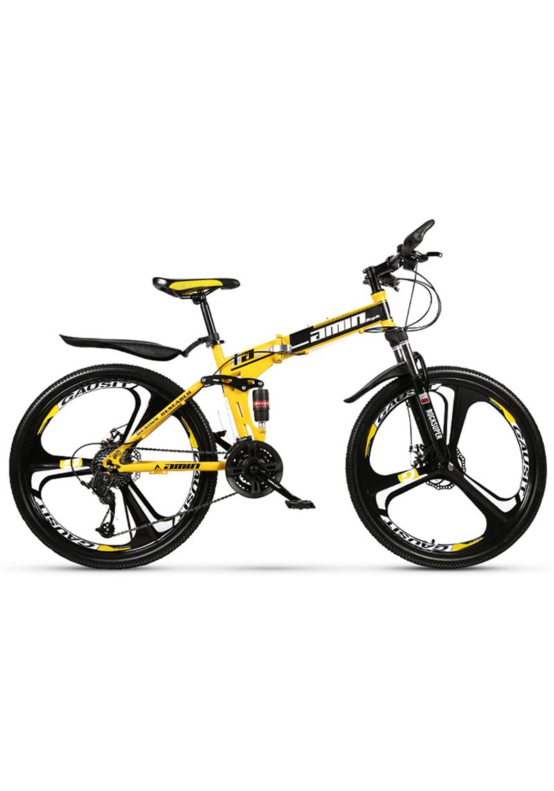 amin Folding Mountain Bike Foldable/Unfoldable Bike 26 Inch for Adult,24-Speed Dual Suspension High-Carbon Steel Foldable Bicycle,Dual Disc Brake Folding Bikes for Men Women,Shock Absorption,3-Blade Wheel - Image 1