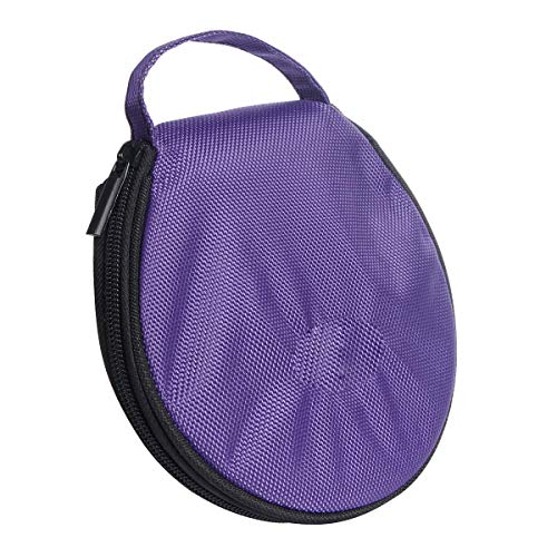 ZYHW Round 20 Disc Purple Oxford Fabric CD DVD Holder Storage Case - Image 1