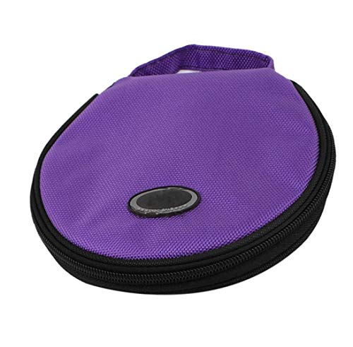 ZYHW Round 20 Disc Purple Oxford Fabric CD DVD Holder Storage Case - Image 5
