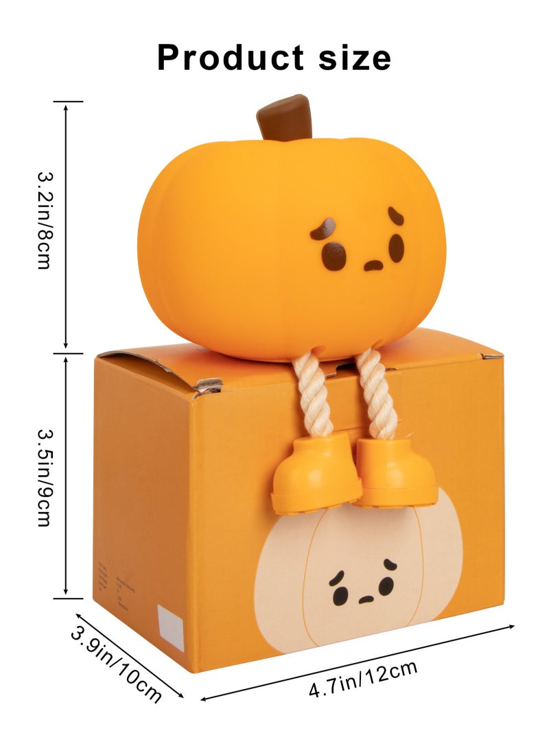 URbazaar Pumpkin Night Light, Cute LED Lamp, Silicone Dimmable Nursery Nightlight for Kids, Silicone Rechargeable Bedside Touch Lamp, Funny Office Desk and Halloween Decor for Woman and Kids - Image 2
