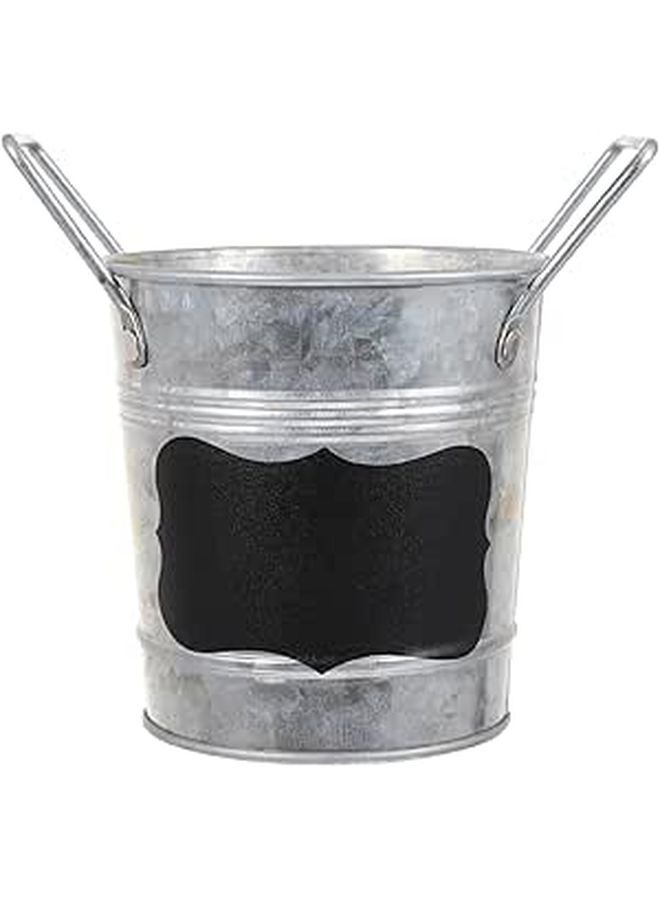 Galvanized Metal Planter Bucket For Garden Storage Indoor Outdoor Farmhouse Decor - Image 1
