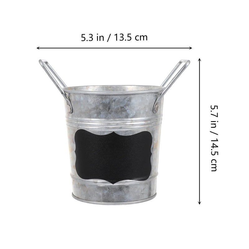 Galvanized Metal Planter Bucket For Garden Storage Indoor Outdoor Farmhouse Decor - Image 3