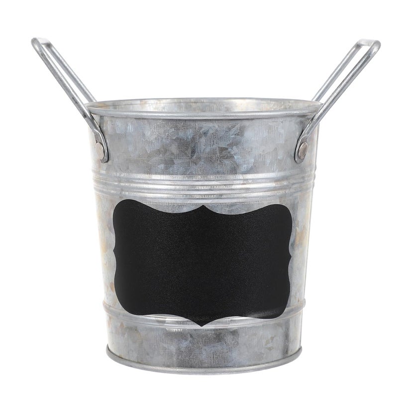 Galvanized Metal Planter Bucket For Garden Storage Indoor Outdoor Farmhouse Decor - Image 2