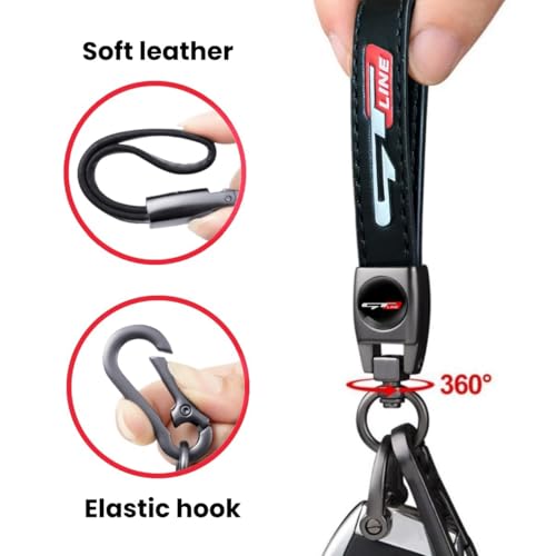 JULOPO Car premium leather Keychain keyring Compatible with K5 Picanto Proceed Rio Sportage Stinger Soul GT Line key accessories - Image 3