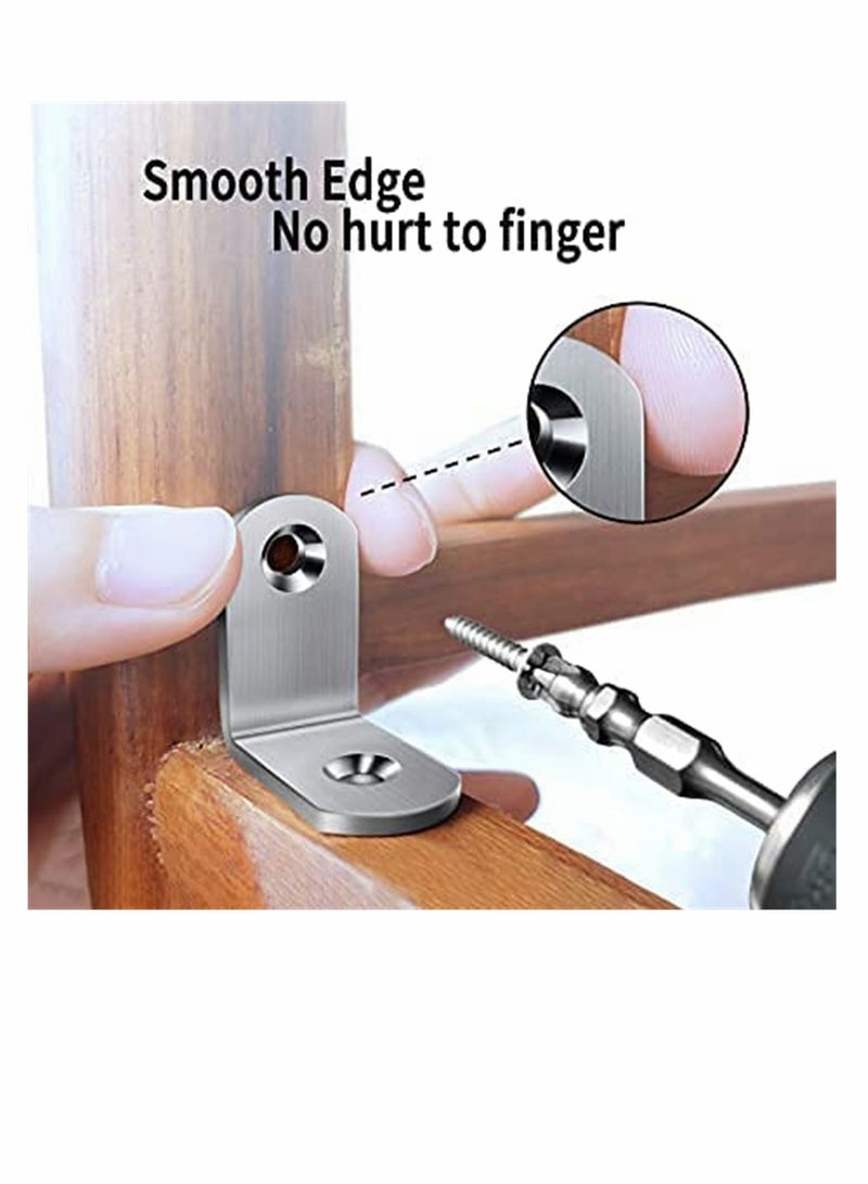 Heavy Duty L Brackets 30x30 mm Metal Corner Brackets for Shelves Chairs 90 Degree Right Angle 10 Pieces with Screws - Image 5