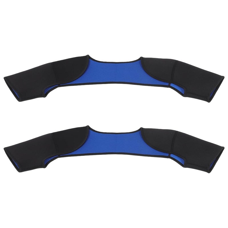 Adjustable Shoulder Support Brace Sleeves 2PCS Breathable Compression Wrap Black - Image 1