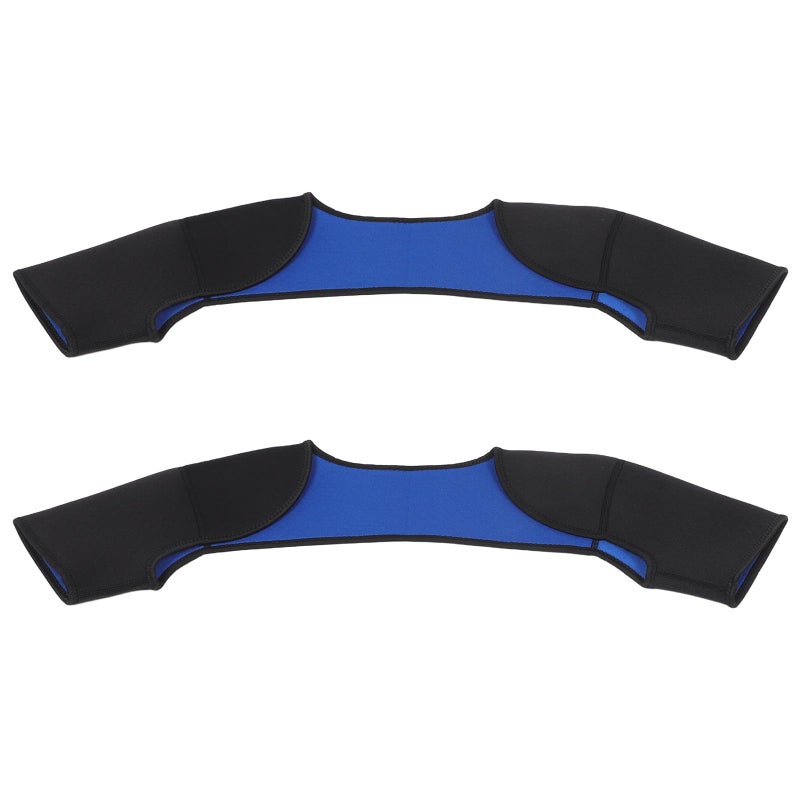 Adjustable Shoulder Support Brace Sleeves 2PCS Breathable Compression Wrap Black - Image 2