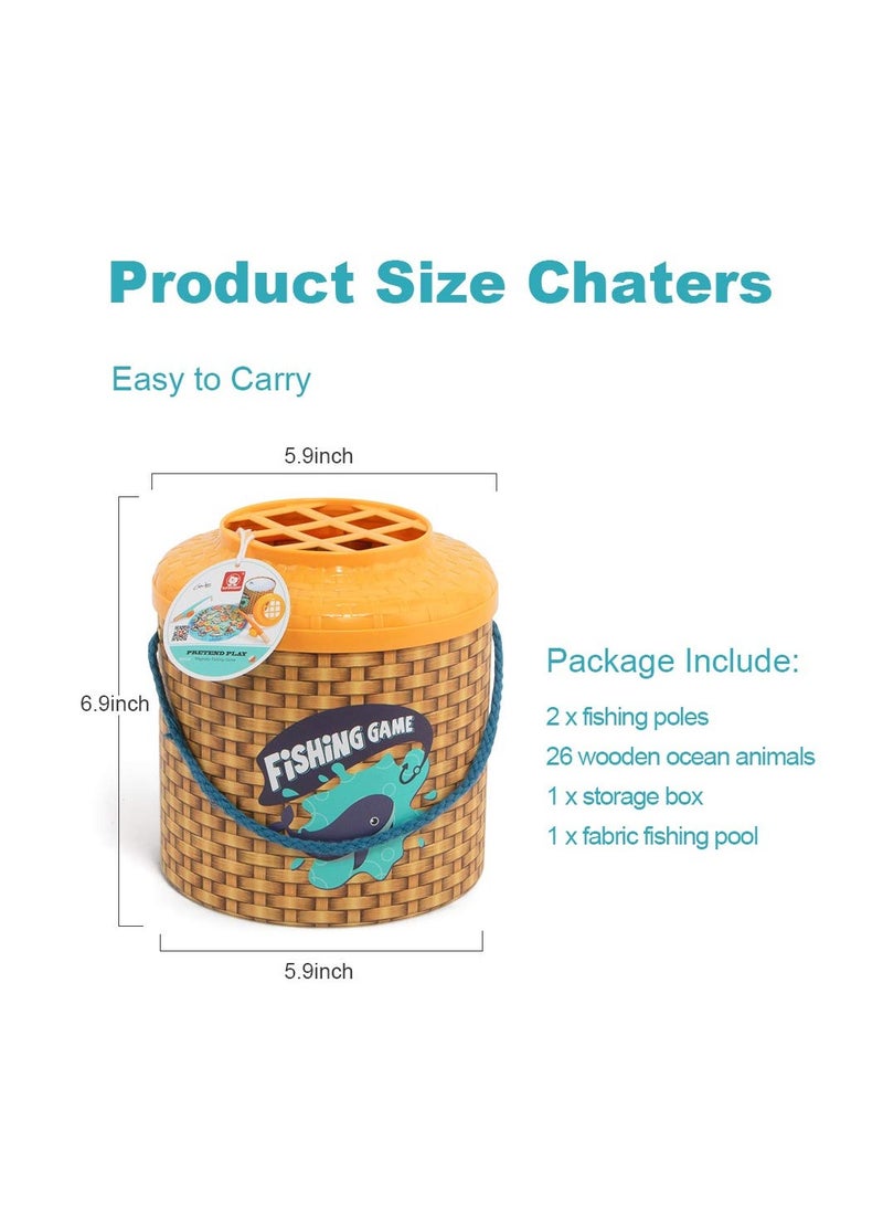 Zikra Montessori Fishing Game, Toddler Magnetic Toys Wooden Fishing Toys Learning Fishing Toy Preschool Fishing Activity Child Fishing Toy Preschool Montessori Game Wooden Toys for 2-8 Years Old Girls Boys - Image 5