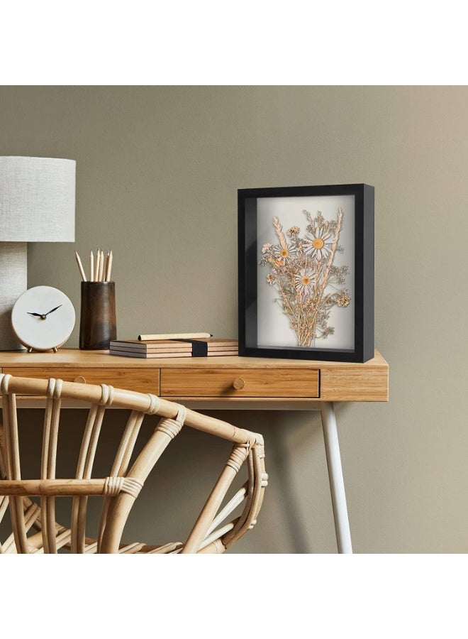 إطار صندوق الظل 29.7 × 42 باللون الأسود مع ظهر من الكتان الناعم - خشب مركب مع زجاج مصقول للجدار وسطح الطاولة - Image 5