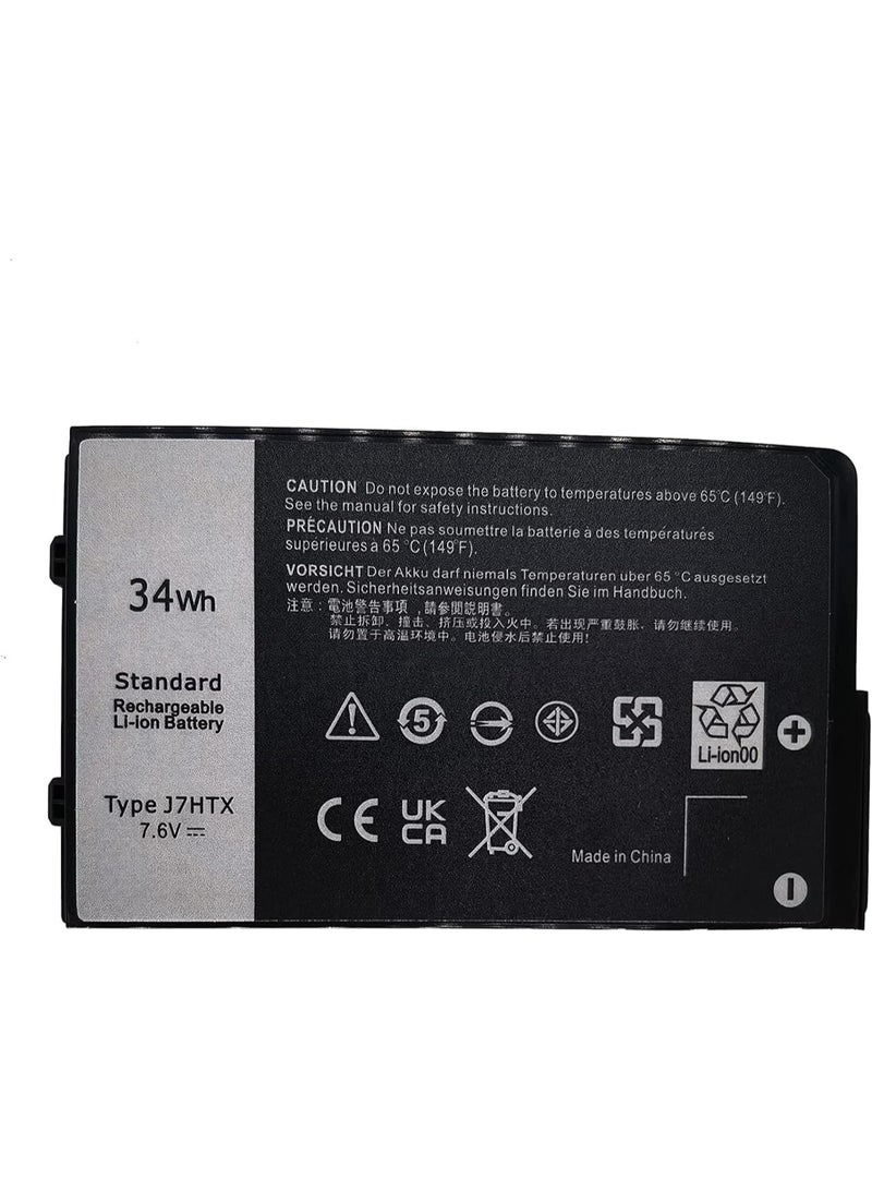 New replacement J7HTX 7XNTR Battery Compatible with Dell Latitude 7202 7212 7220 Rugged Extreme Tablet Series 02JT7D 2JT7D FH8RW VW5Y4 J82G5 451-BBOR 451-BCCO - Image 1