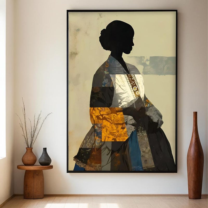 Marktna One canvas print in an abstract art design with a hollow frame, measuring (50×70) - Image 1