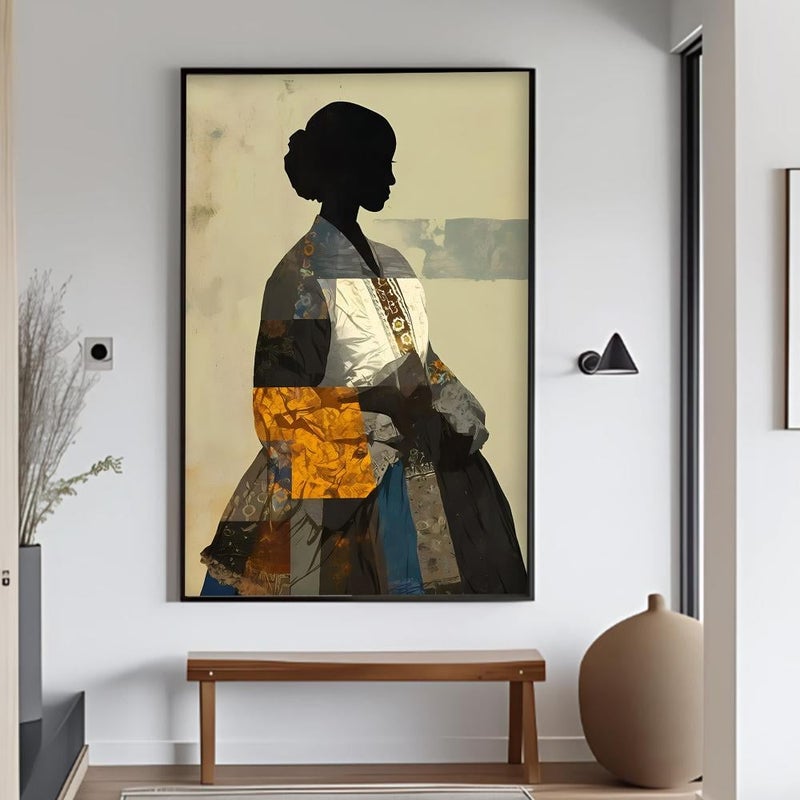 Marktna One canvas print in an abstract art design with a hollow frame, measuring (50×70) - Image 3