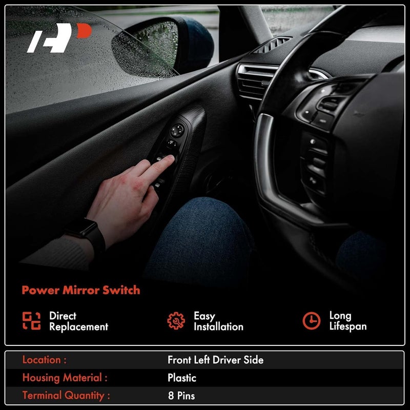 A-Premium Front Left Driver Side Power Mirror Switch - Image 2