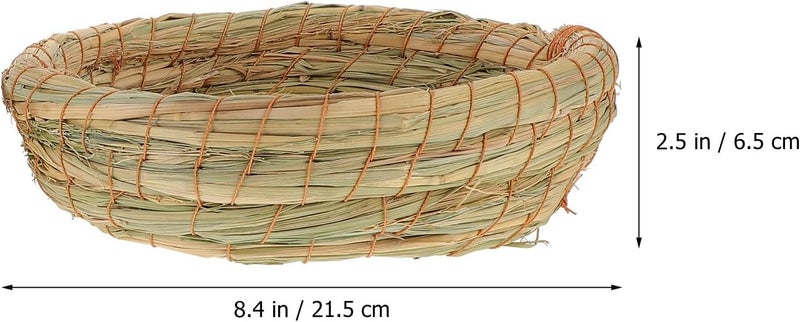 2pcs Small Animal Nest Woven Straw Mat Bedding Natural Straw Base Hamster Rat Chinchilla Pet Cage Sleep Mat for Guinea Pig and Rabbit - Image 2