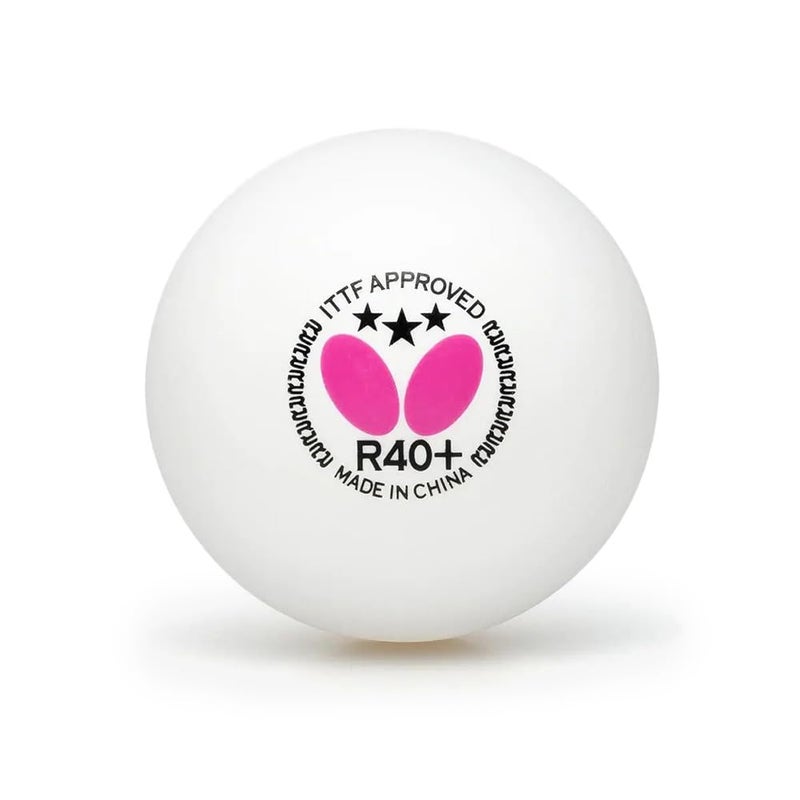 Butterfly R40+ 40mm White Ping Pong Balls - ITTF Certified Professional Table Tennis Balls - Poly Material - 3 Bolls - Image 3