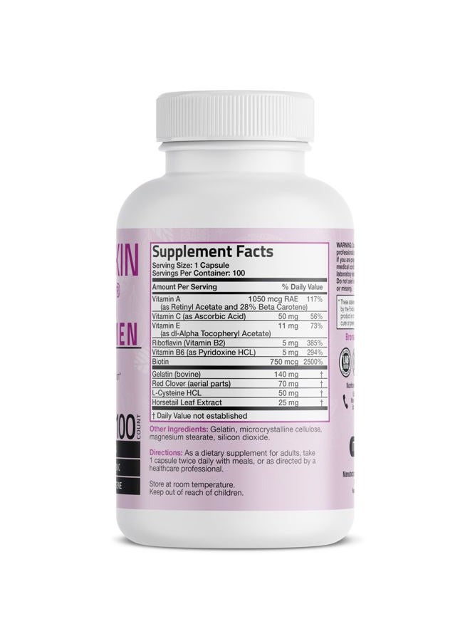 Bronson Hair, Skin & Nails with Biotin Extra Strength Vitamin Supplement for Women, 100 Capsules - Image 2