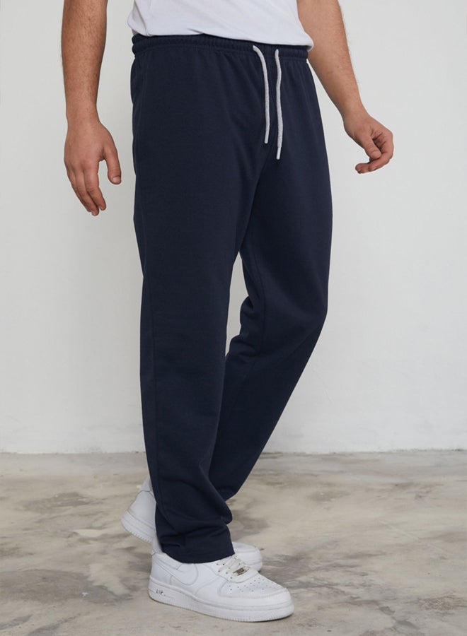 trendyol Navy Blue Regular/Normal Cut New York Embroidered Straight Leg Sweatpants - Image 5