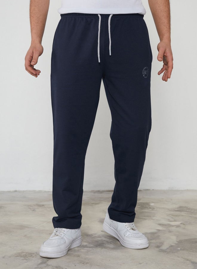 trendyol Navy Blue Regular/Normal Cut New York Embroidered Straight Leg Sweatpants - Image 1