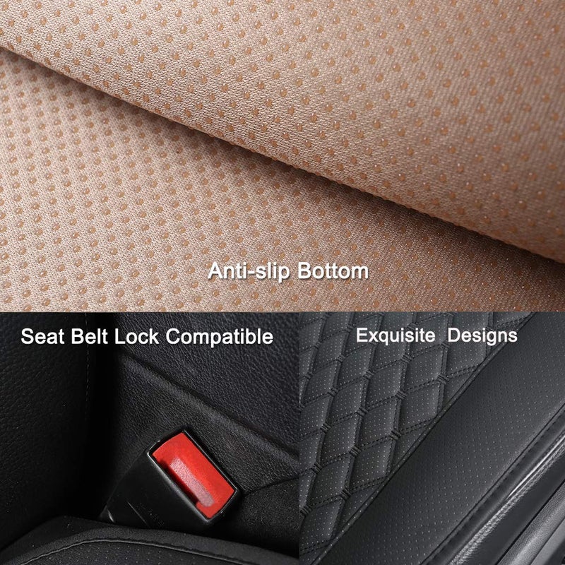 Black Panther 1 Pair Car Seat Covers, Luxury Car Protectors, Universal Anti-Slip Driver Seat Cover with Backrest,Diamond Pattern (Black) - Image 4