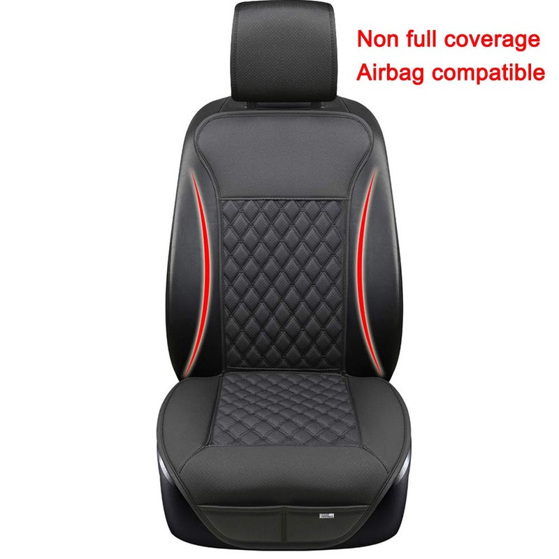 Black Panther 1 Pair Car Seat Covers, Luxury Car Protectors, Universal Anti-Slip Driver Seat Cover with Backrest,Diamond Pattern (Black) - Image 2