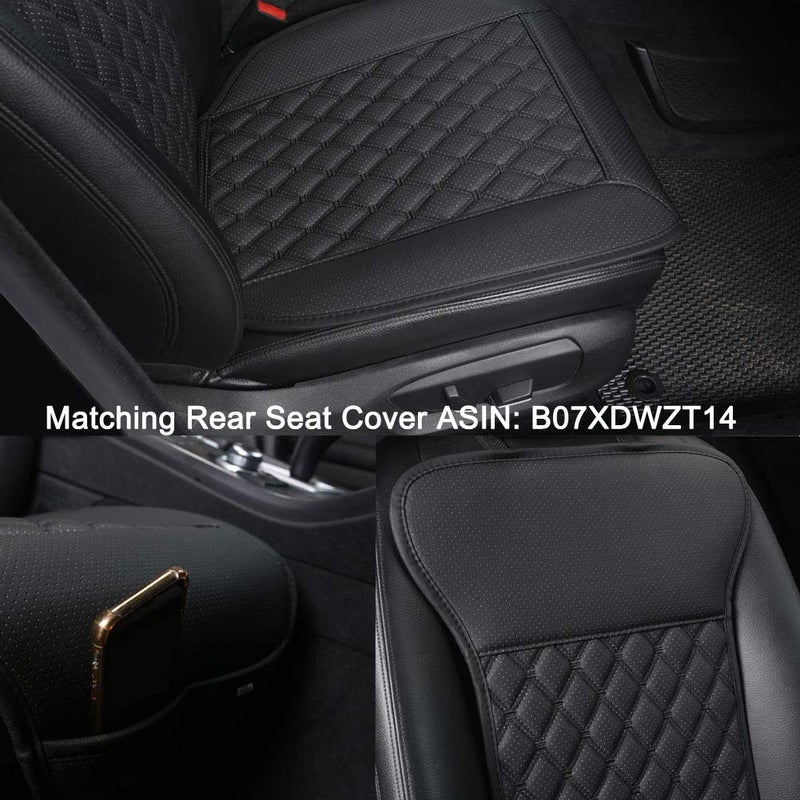 Black Panther 1 Pair Car Seat Covers, Luxury Car Protectors, Universal Anti-Slip Driver Seat Cover with Backrest,Diamond Pattern (Black) - Image 3