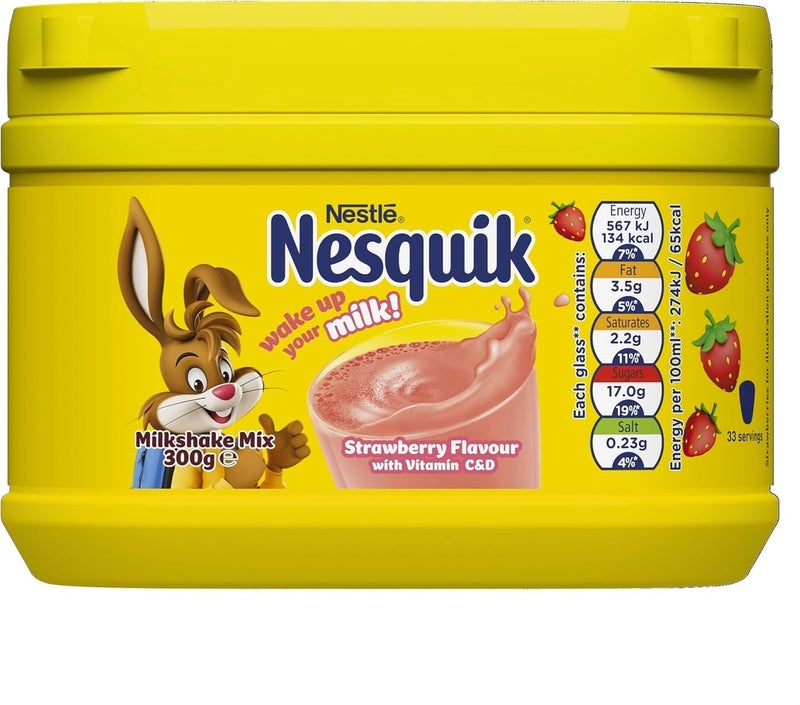 Nestle Nesquik Milk Shake Mix Strawberry Flavour 300g - Image 2