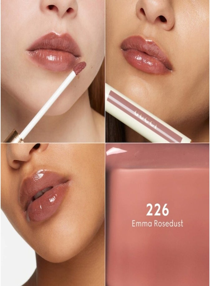 غوتشي مُلوّن الشفاه GUCCI Glow Oil-In-Water Tint (سعة 6.5 مل) – درجة 226 (Emma Rosedust) – أحمر شفاه سائل مرطّب بلمسة لامعة وتألق مشرق. - Image 2