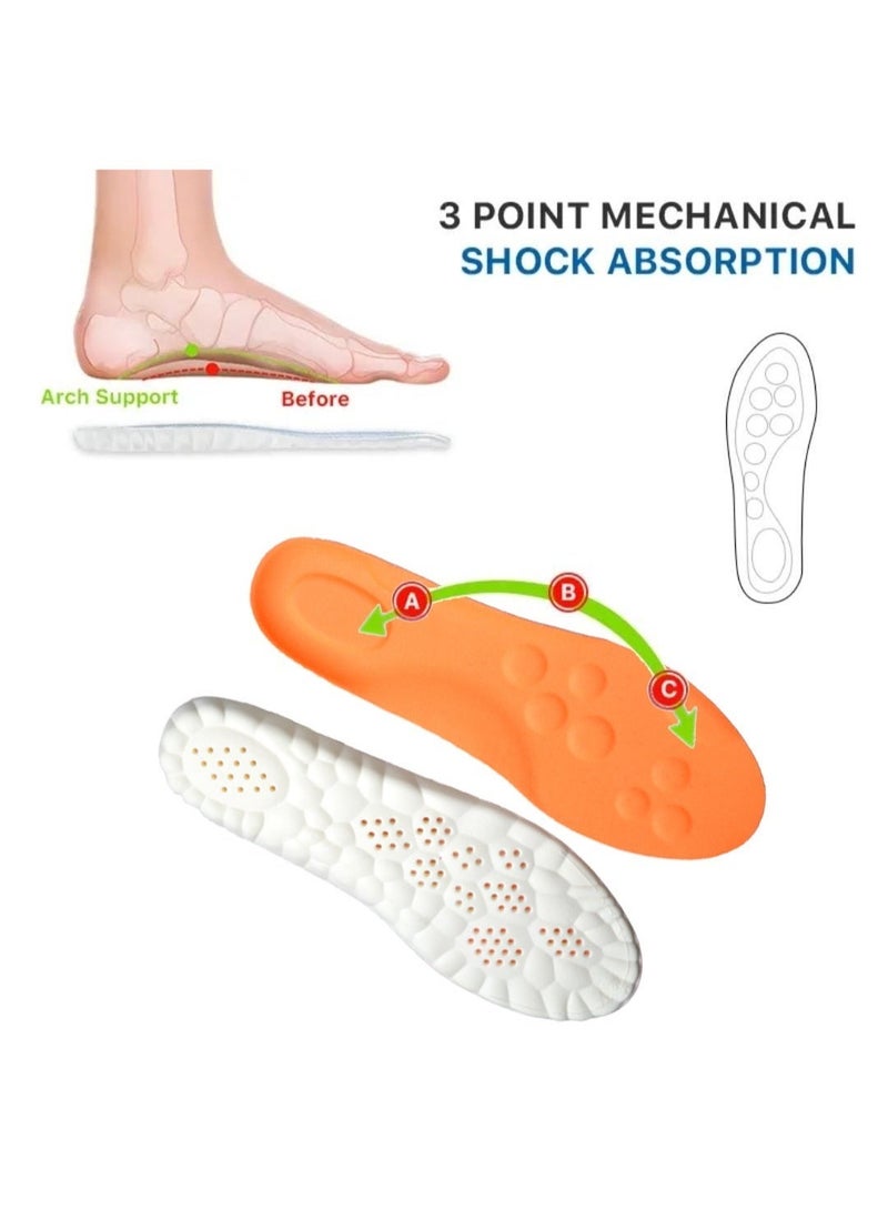 Dr. Joe Medical Brushes Meron Foam Flexible Shock Absorption Arch Support Insole for Running and Sports Shoes, Memory Foam 4D Cloud Technology Foot Insert, Breathable Soft Padded Comfortable Non Slip Shoe Insoles for Men and Women, U Shaped Heel Alignment Orthopedic Support Insert, Sweat Absorbing Honeycomb Design, Lightweight Durable Polyurethane Material, Suitable for Casual Shoes Boots Work Shoes Sneakers Slippers, Pain Relief Foot Cushion Insole for Daily Use, 1 Pack High Resilience Gel Padding Impact Protection, All Day Comfort Support for Plantar Fasciitis Heel Pain Arch Pain Flat Feet, Trim to Fit Universal Size Insert - Image 2