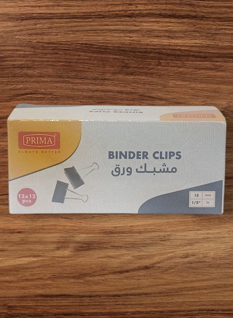 بريما صندوق مشبك مزدوج يتكون من 12 عبوة صغيرة، وكل عبوة تحتوي على 12 مشبك، مقاس 15 مم (1/2 بوصة) - Image 3