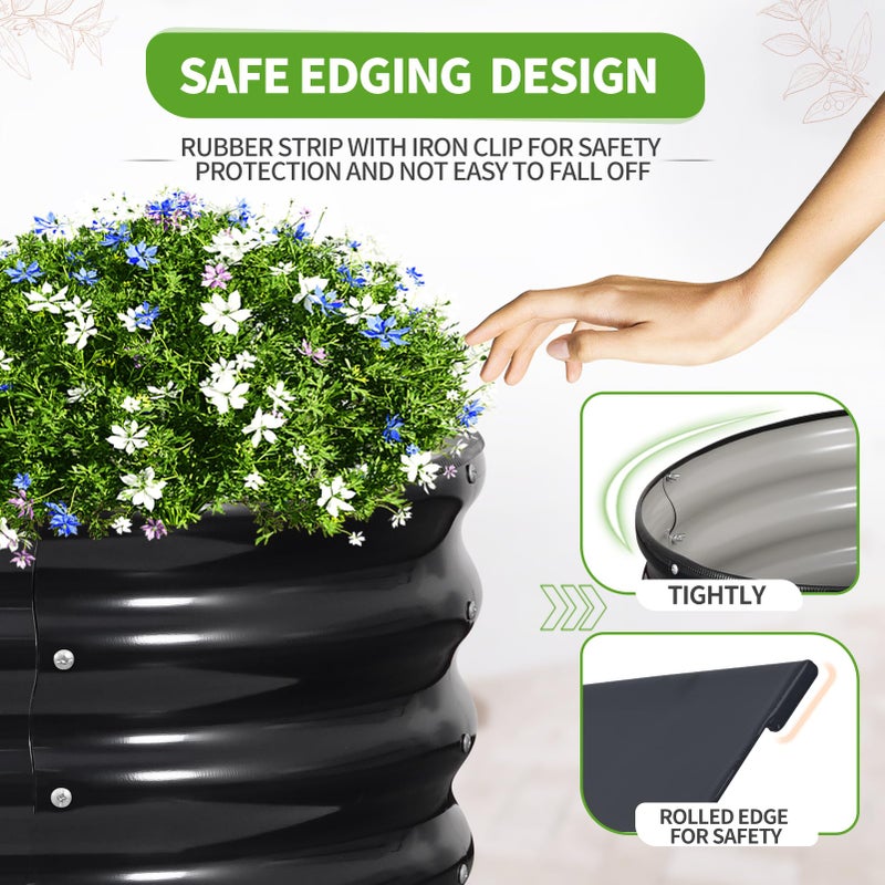 Permade Galvanized Raised Garden Bed Outdoor- Raised Beds for Gardening| Metal Planter Box, Steel Raised Garden Bed Kit with Safety Edging and Gloves for Vegetables, Flower, Herbs (6x2x1.4FT, Gray) - Image 2