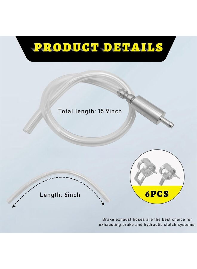 2PCS Brake Bleeder Hose, Motorcycle Hydraulic Brake Fluid Bleeder, One Way Check Valve Brake Fluid Bleeder Kit with Tube Clamp - Image 2