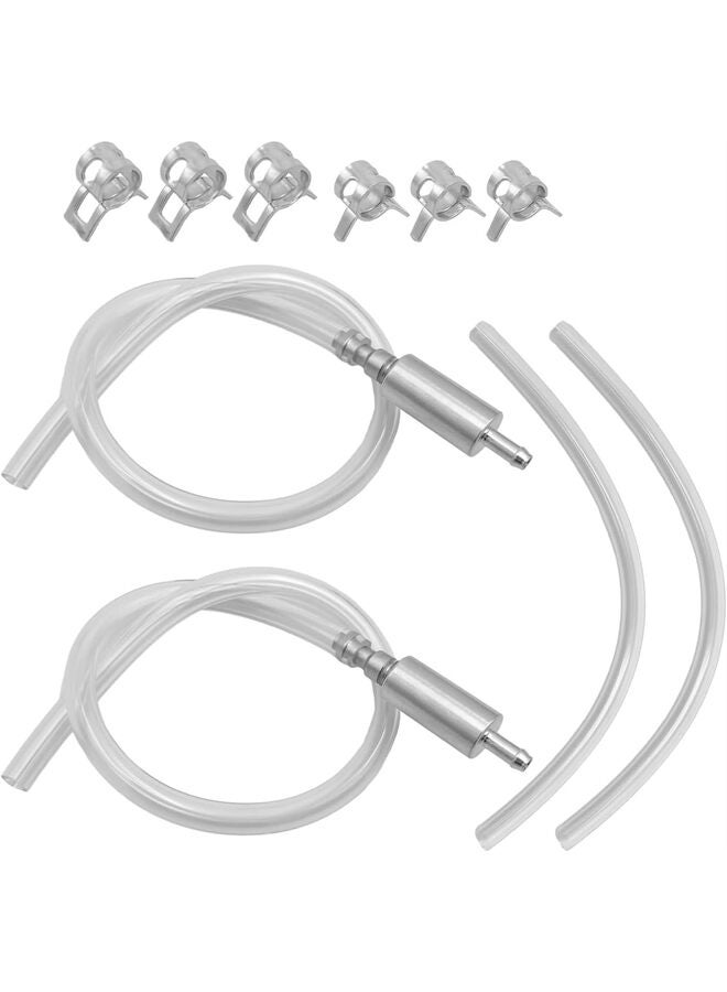 2PCS Brake Bleeder Hose, Motorcycle Hydraulic Brake Fluid Bleeder, One Way Check Valve Brake Fluid Bleeder Kit with Tube Clamp - Image 1