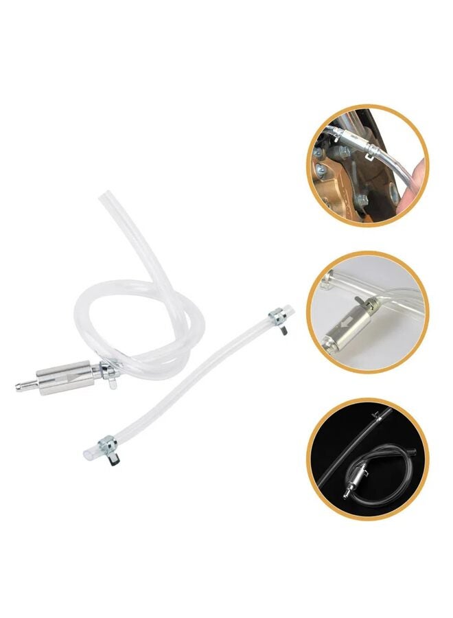 2PCS Brake Bleeder Hose, Motorcycle Hydraulic Brake Fluid Bleeder, One Way Check Valve Brake Fluid Bleeder Kit with Tube Clamp - Image 3
