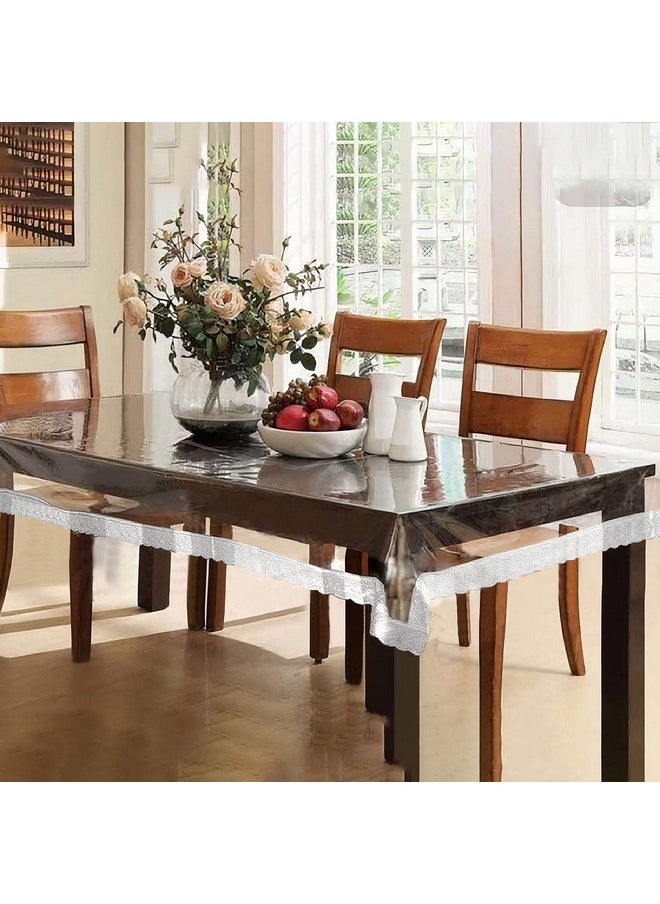Kuber Industries - Kuber Industries Dining Table Cover 6 Seater |Dining Table Cloth for Home D cor | Table Sheet for Dining Area | 45x70 | DTC | Silver - Image 1