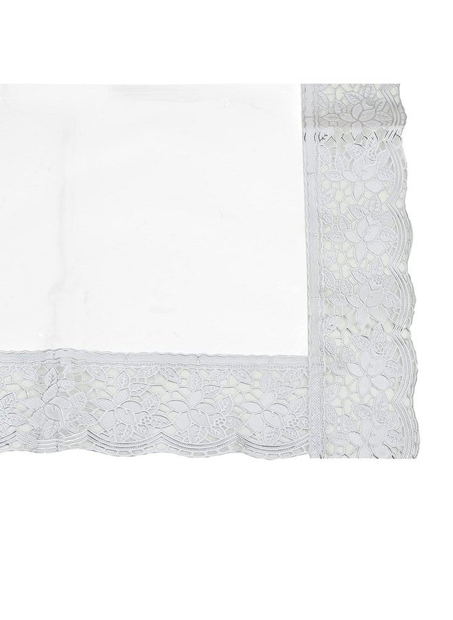 Kuber Industries - Kuber Industries Dining Table Cover 6 Seater |Dining Table Cloth for Home D cor | Table Sheet for Dining Area | 45x70 | DTC | Silver - Image 1
