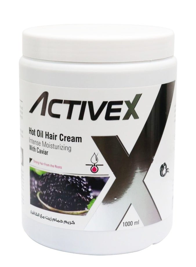 كريم الشعر بالزيت الساخن من ActiveX 1000 مل - كافيار | ترطيب عميق وعلاج
