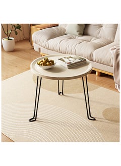 Generic Small Round Folding End Table, Movable Coffee Table with 3 Legs, Simple Modern Unit Table， Nightstand End Table for Small Spaces, Bedroom, Living Room, Modern Bedside Table, Side Table for Small Spaces (Color : White)  - Image 3