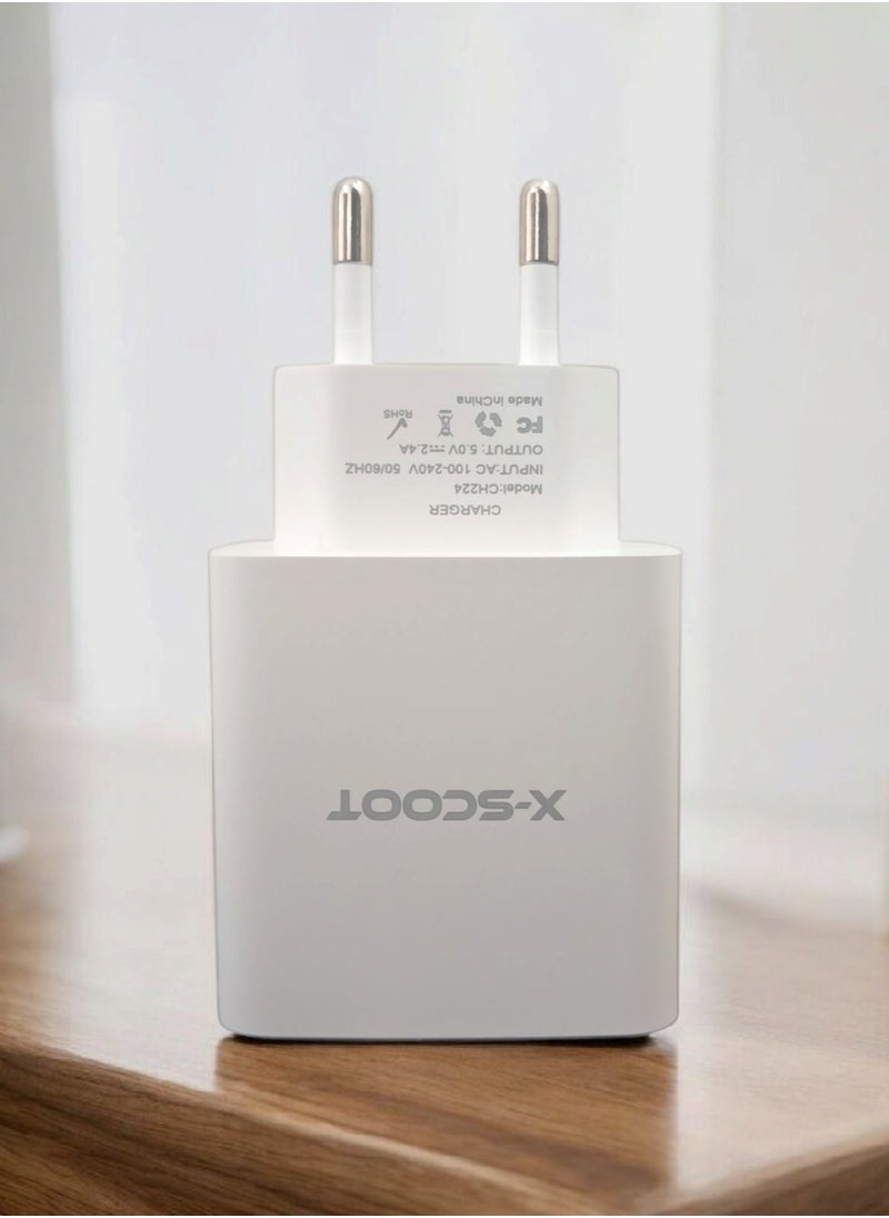 X-SCOOT - Fast LED Charging Adapter Mobile Phone Charger With Type-C Cable - Image 1