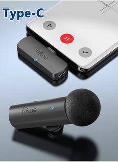 FIFINE FIFINE Wireless Lavalier Recording Microphone,Type-C Mini MIC for Mobile Phone/Tablet/Laptop,Live Streams/Vlog/Interview-M6  - Image 2