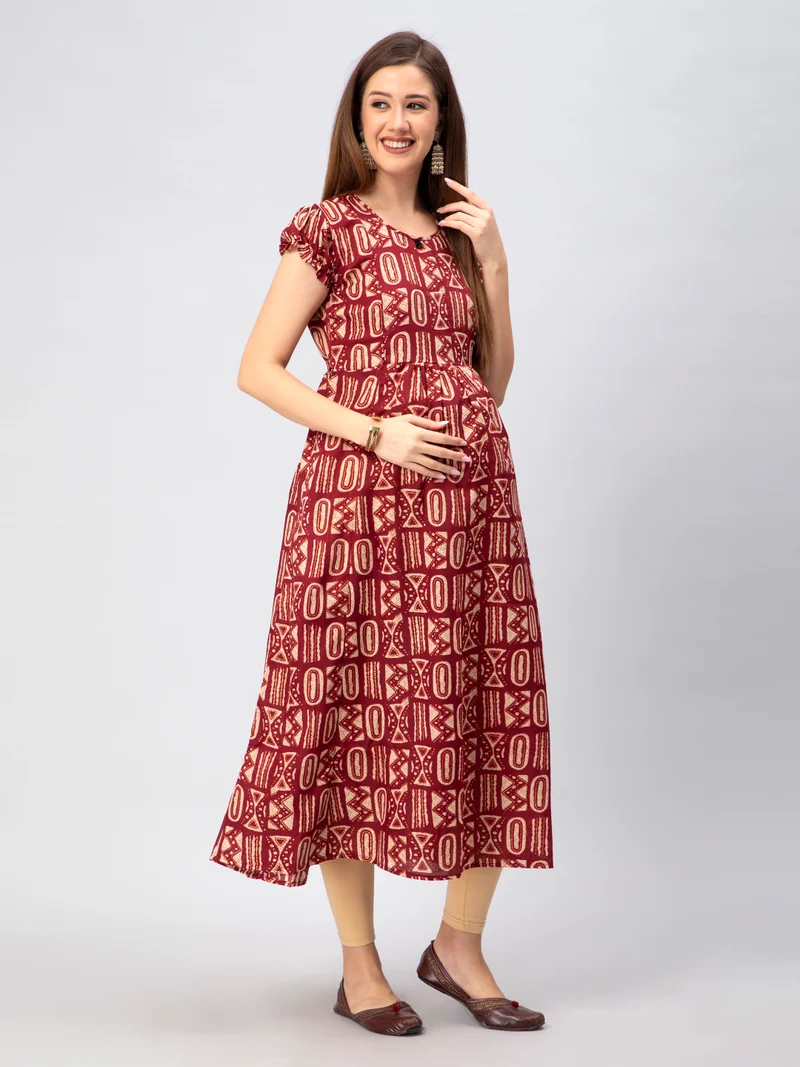 أوروبا الوسطى والشرقية 18 كيرتي حمل قطن رايون بتصميم - مع سحابات للرضاعة للنساء