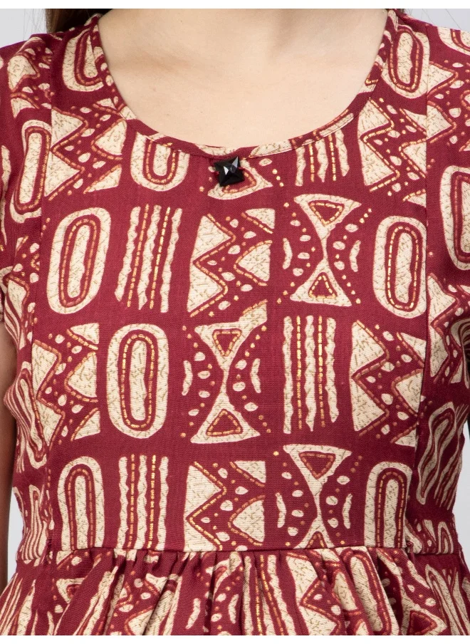 CEE 18 Women's Cotton Rayon A-Line Maternity Feeding Kurti with Zippers