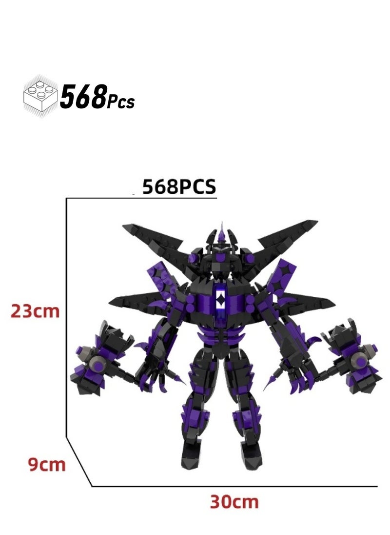 Skibidi Toilet Man Toy Building Blocks 568 Pcs Thunderbolt Double Hammer Purple Monitoring King Toy Ideas Toys Battle Horror Game Model Ideas Toys Gifts for Adult u0026 Kids  - Image 1