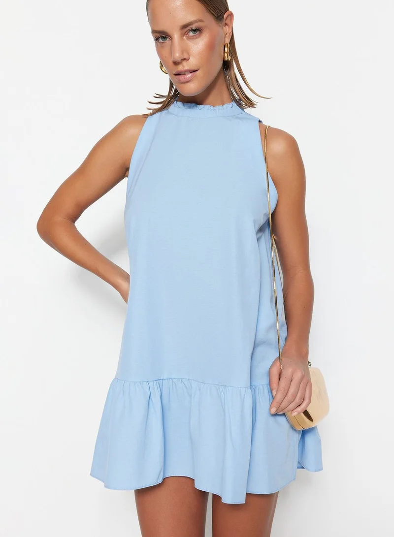 trendyol Ruffle Hem Knitted Dress