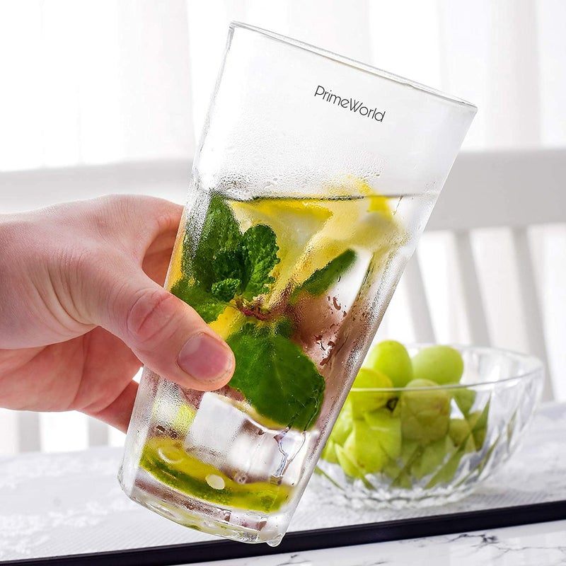 PrimeWorld كؤوس شرب طويلة من كريستال أوروبا خالية من الرصاص (295 مل) - مجموعة من 6 قطع - Image 3