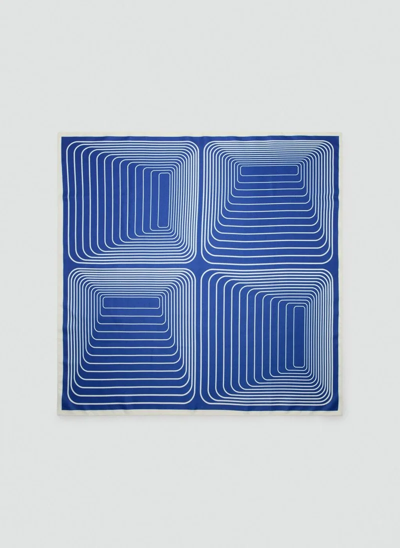 مانجو Satin check-print scarf