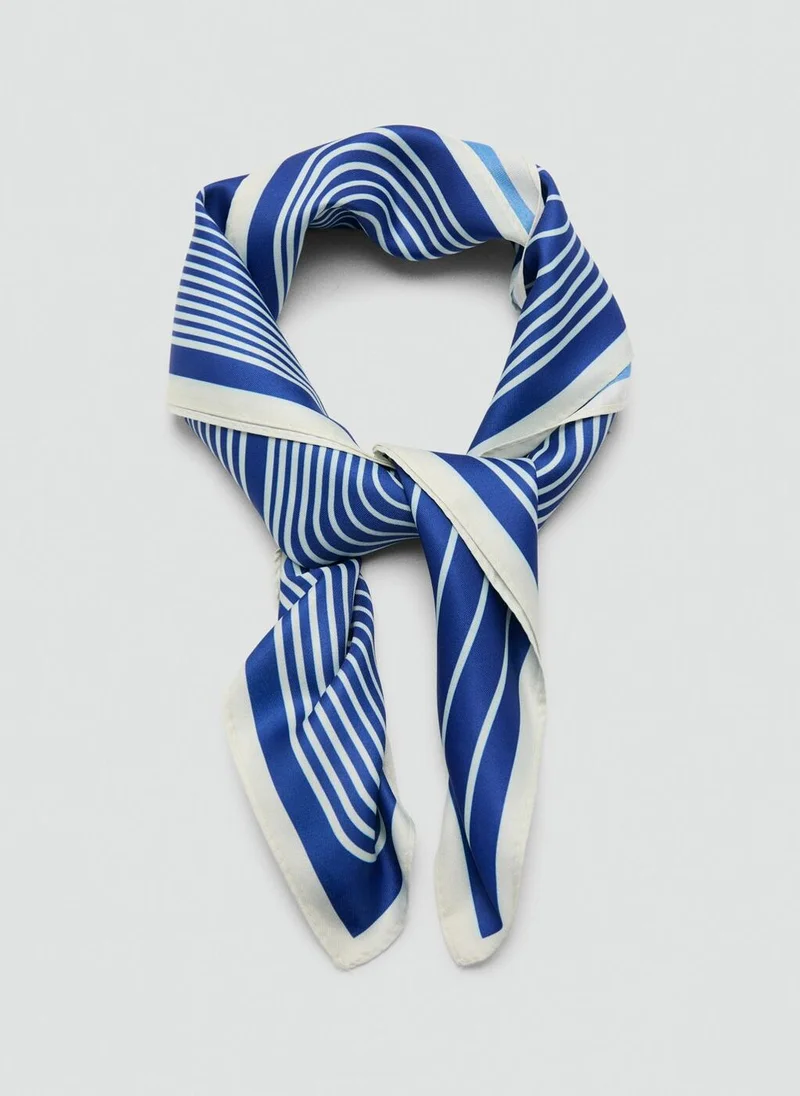 مانجو Satin check-print scarf