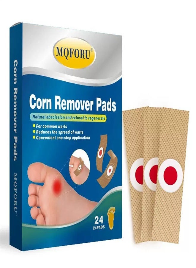 MQFORU 24 PCS Corn Removers Seal Heal Bandage with Hydrogel Technology Removes Corns Fast and Provides Cushioning Protection Against Shoe Pressure and Friction for All Day Pain Relief  - Image 1
