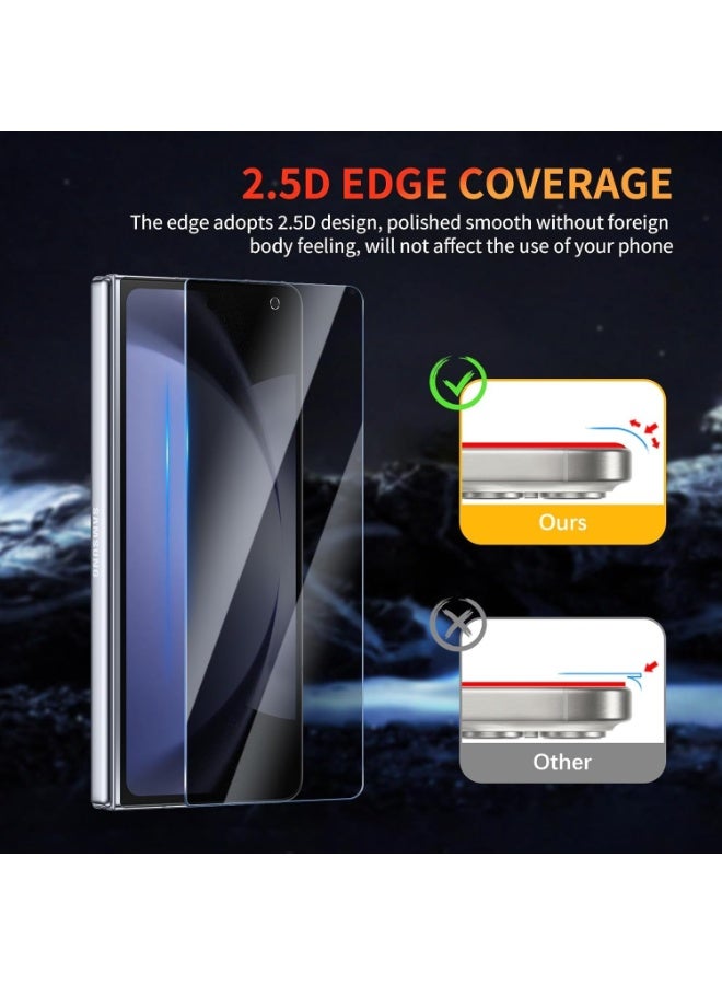 Muzz حماية شاشة لجهاز سامسونج جالكسي زد فولد 7، صلابة 9H، زجاج مقسى منحني 2.5D، مضاد للخدش، خالي من الفقاعات لجهاز زد فولد 7 5G (زجاج خصوصية 3 عبوات) - Image 3