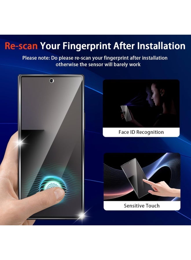 Muzz حماية شاشة لجهاز سامسونج جالكسي زد فولد 7، صلابة 9H، زجاج مقسى منحني 2.5D، مضاد للخدش، خالي من الفقاعات لجهاز زد فولد 7 5G (زجاج خصوصية 3 عبوات) - Image 5